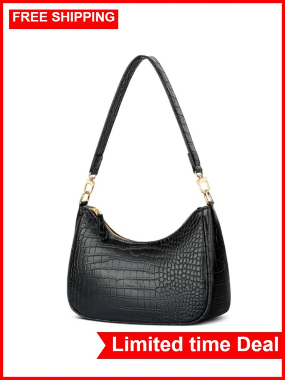 Cute Hobo Shoulder Bag Women PU Leather Underarm Purse with Chain Strap